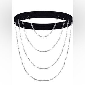 Body jewelry leg thigh garter rhinestone crystal harness strap chain glam doll